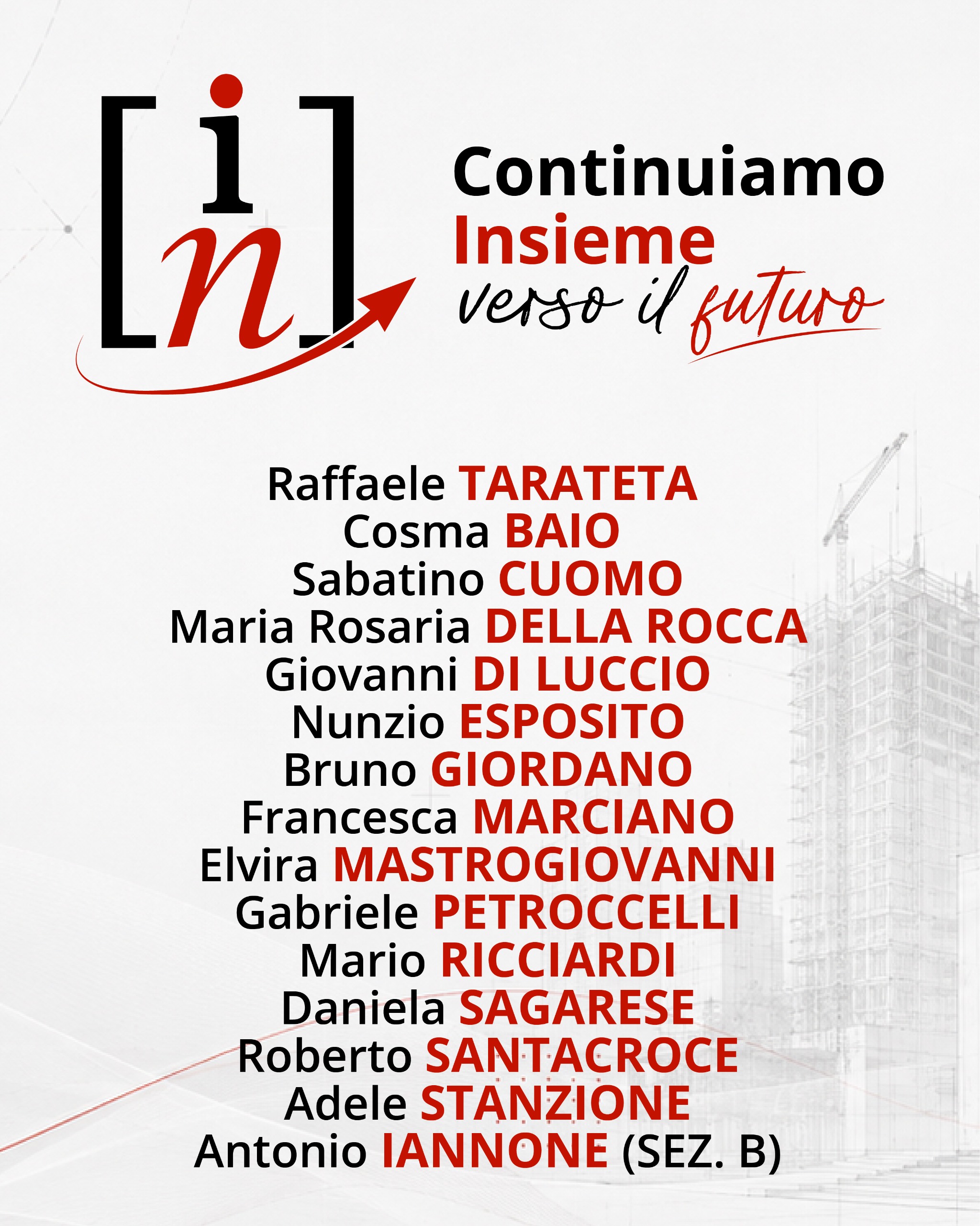 Lista candidati Continuiamo Insieme verso il futuro